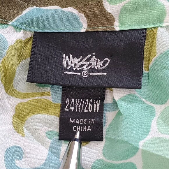 MOSSIMO BLOUSE GREEN SLEEVELESS POLYESTER SIZE 24-26W(3X) - Picture 7 of 8